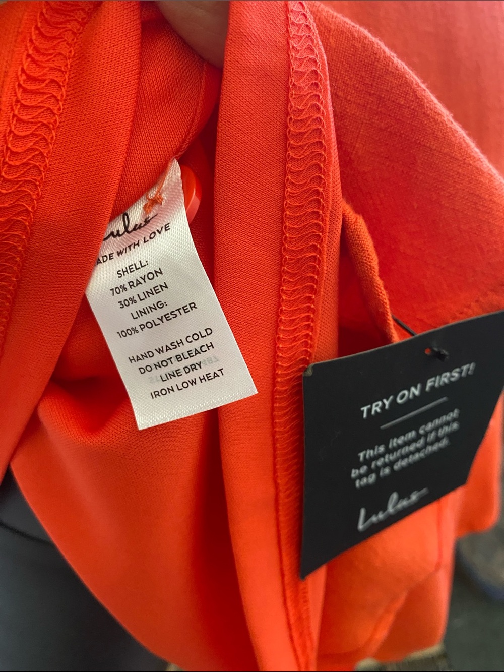 Lulu's Bright Orange Button-Front Mini Dress NWTs - Picture 13 of 15